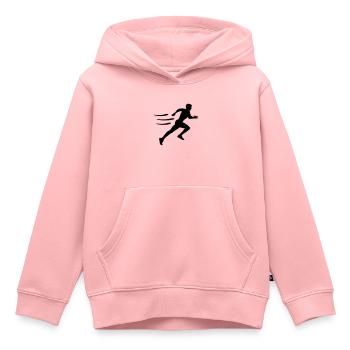 Courir - Sweat Premium à capuche enfant bio - rose - Devant - AI Model Kid Female (0cm)
