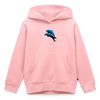 Delfin, Delfine - Dolphin - Kinder Premium Organic Hoodie - Rosa - Vorne - AI Model Kid Female (0cm)