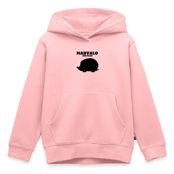 narvalo certified - Sweat Premium à capuche enfant bio - rose - Devant - AI Model Kid Female (0cm)