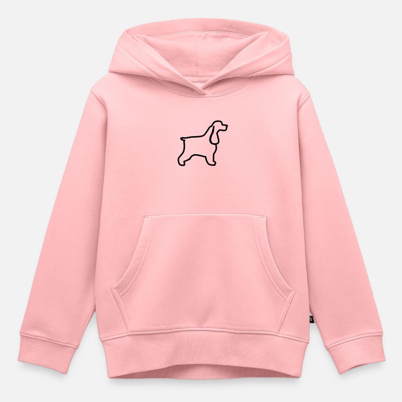 Plan cocker anglais - Sweat Premium à capuche enfant bio - rose