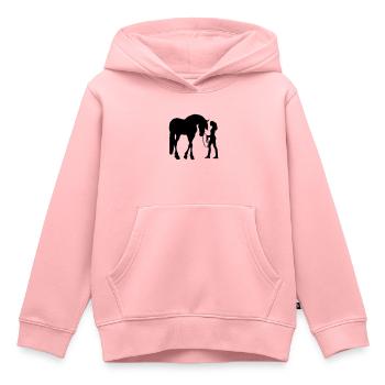 Woman With Horse Silhouette Trust - Kids Premium Organic Hoodie - rose - Front - AI Model Kid Female (0cm)