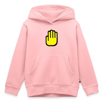 Hand - Kinder Premium Organic Hoodie - Rosa - Vorne - AI Model Kid Female (0cm)