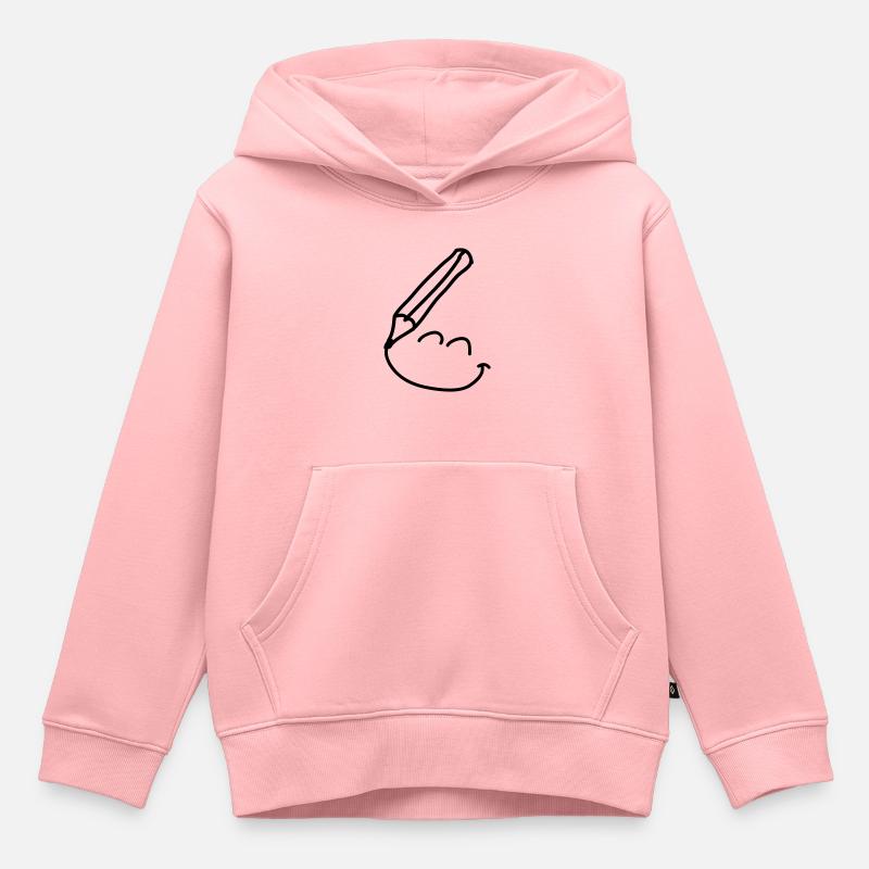 doodle_smiley_1c - Sweat Premium à capuche enfant bio - rose