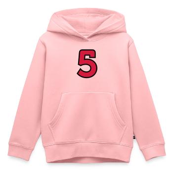 Nombre de Sport 5 Cinq - Sweat Premium à capuche enfant bio - rose - Devant - AI Model Kid Female (0cm)