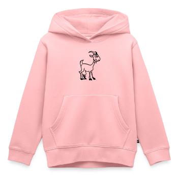Ziege - Kinder Premium Organic Hoodie - Rosa - Vorne - AI Model Kid Female (0cm)