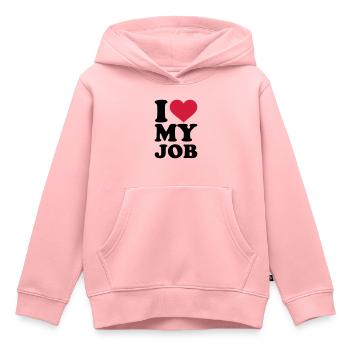 I love my job - Sweat Premium à capuche enfant bio - rose - Devant - AI Model Kid Female (0cm)