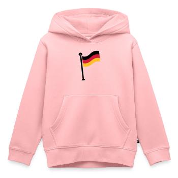 Gehisste Deutschlandfahne / German Flag (3c) - Kinder Premium Organic Hoodie - Rosa - Vorne - AI Model Kid Female (0cm)