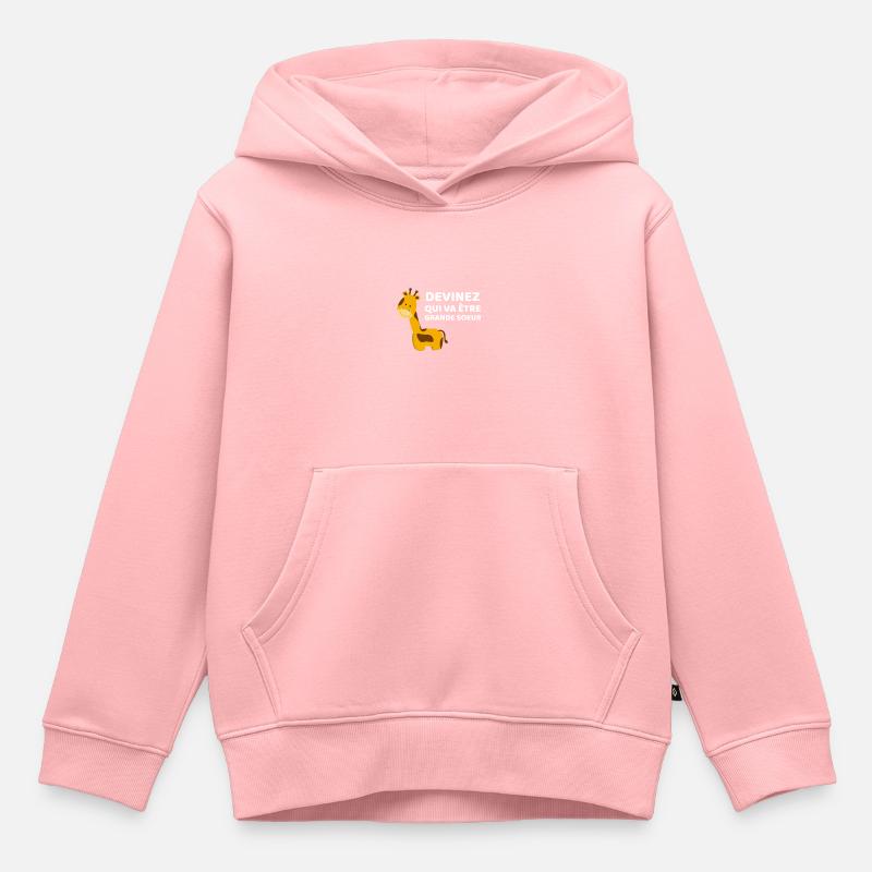 Grande Soeur ⎥Annonce Grossesse Future - Sweat Premium à capuche enfant bio - rose