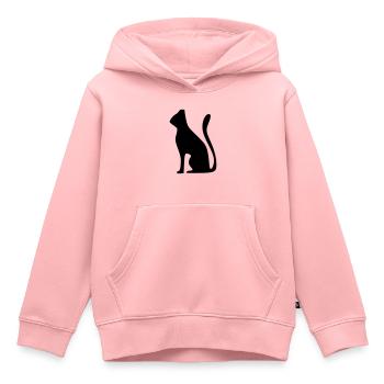 CHAT - Sweat Premium à capuche enfant bio - rose - Devant - AI Model Kid Female (0cm)