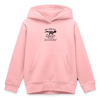 Don’t mess with Mama Saurus - Sweat Premium à capuche enfant bio - rose - Devant - AI Model Kid Female (0cm)