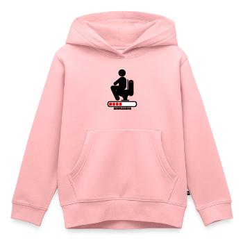 shit toilet poop downloading bar loading - Kids Premium Organic Hoodie - rose - Front - AI Model Kid Female (0cm)