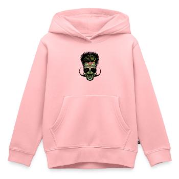 Skull mexikanischer Hipster mexikanisch - Kinder Premium Organic Hoodie - Rosa - Vorne - AI Model Kid Female (0cm)