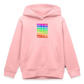 love is love,hearts,colorful,rainbow,love - Kids Premium Organic Hoodie - rose - Front - AI Model Kid Female (0cm)