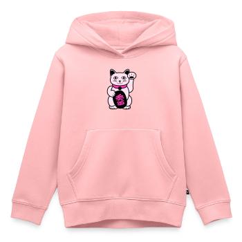 Maneki Winkekatze - Kinder Premium Organic Hoodie - Rosa - Vorne - AI Model Kid Female (0cm)