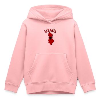 Albania Albania Map Flag - Kids Premium Organic Hoodie - rose - Front - AI Model Kid Female (0cm)