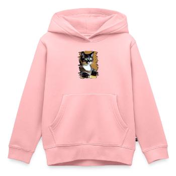 Katzen gesicht 9 - Kinder Premium Organic Hoodie - Rosa - Vorne - AI Model Kid Female (0cm)