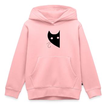 TÊTE DE CHAT - Sweat Premium à capuche enfant bio - rose - Devant - AI Model Kid Female (0cm)