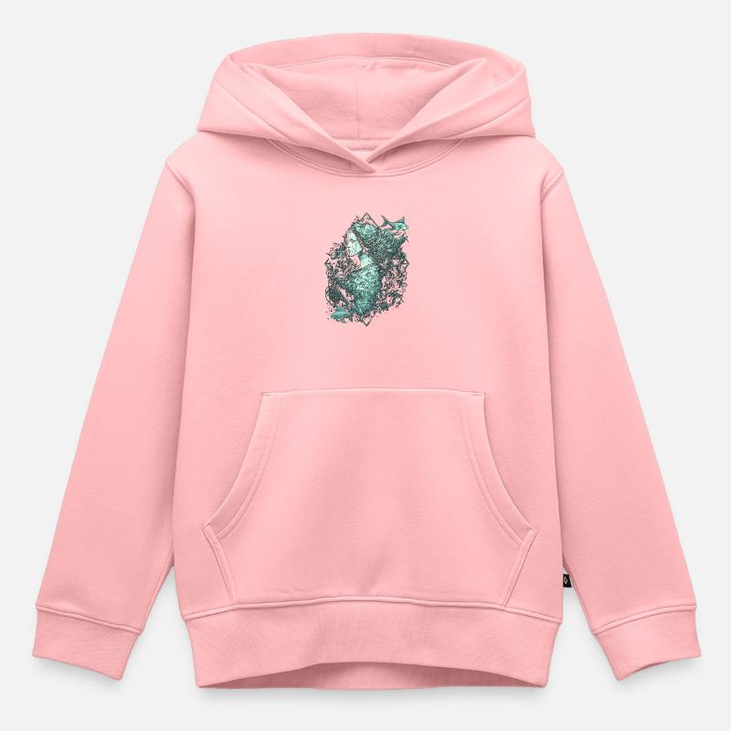 Sirène mystique - Sweat Premium à capuche enfant bio - rose