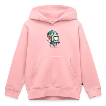 Fallschirmsprung-Bot - Kinder Premium Organic Hoodie - Rosa - Vorne - AI Model Kid Female (0cm)