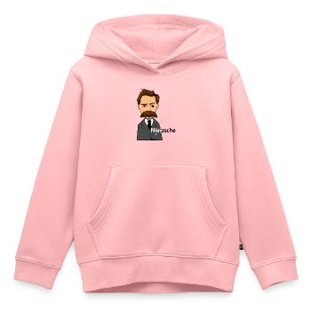 Nietzsche - Sweat Premium à capuche enfant bio - rose - Devant - AI Model Kid Female (0cm)