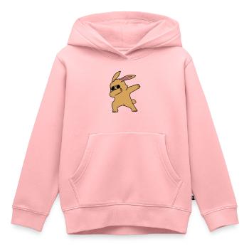 Tamponner le lapin - Sweat Premium à capuche enfant bio - rose - Devant - AI Model Kid Female (0cm)