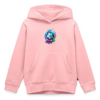 Frénésie de football Blitz au néon - Sweat Premium à capuche enfant bio - rose - Devant - AI Model Kid Female (0cm)
