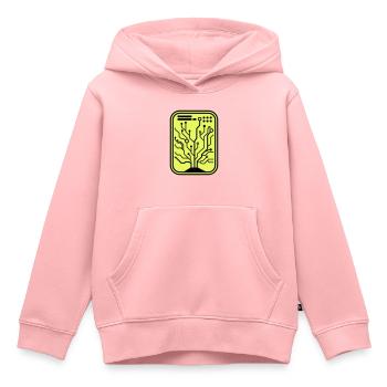 Micro-puce - Sweat Premium à capuche enfant bio - rose - Devant - AI Model Kid Female (0cm)