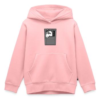 Écurie Cheval Poney Cheval Peeps Mignon - Sweat Premium à capuche enfant bio - rose - Devant - AI Model Kid Female (0cm)