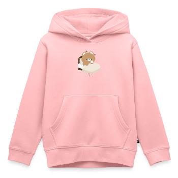 Schlafbär auf dem Bett - Kinder Premium Organic Hoodie - Rosa - Vorne - AI Model Kid Female (0cm)