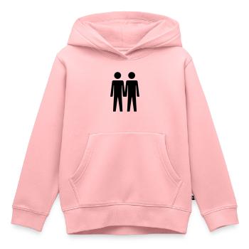 Two Guys - Kids Premium Organic Hoodie - rose - Front - AI Model Kid Female (0cm)