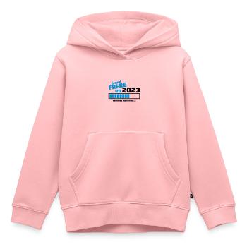grand frere en 2023 veuillez patienter - Sweat Premium à capuche enfant bio - rose - Devant - AI Model Kid Female (0cm)