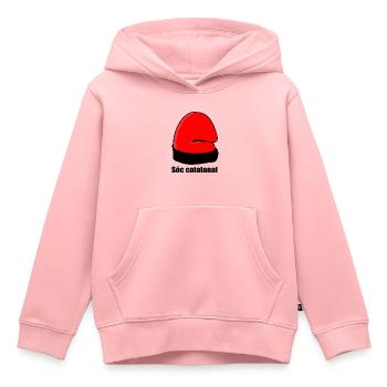 Catalan Soc - Sweat Premium à capuche enfant bio - rose - Devant - AI Model Kid Female (0cm)