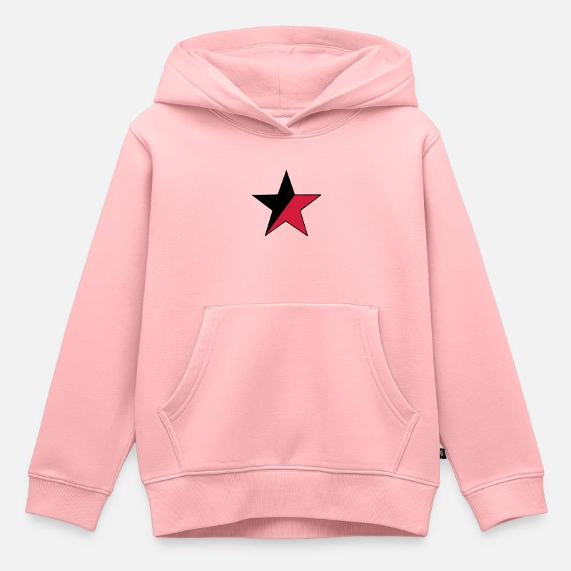 Etoile anarchiste - Sweat Premium à capuche enfant bio - rose
