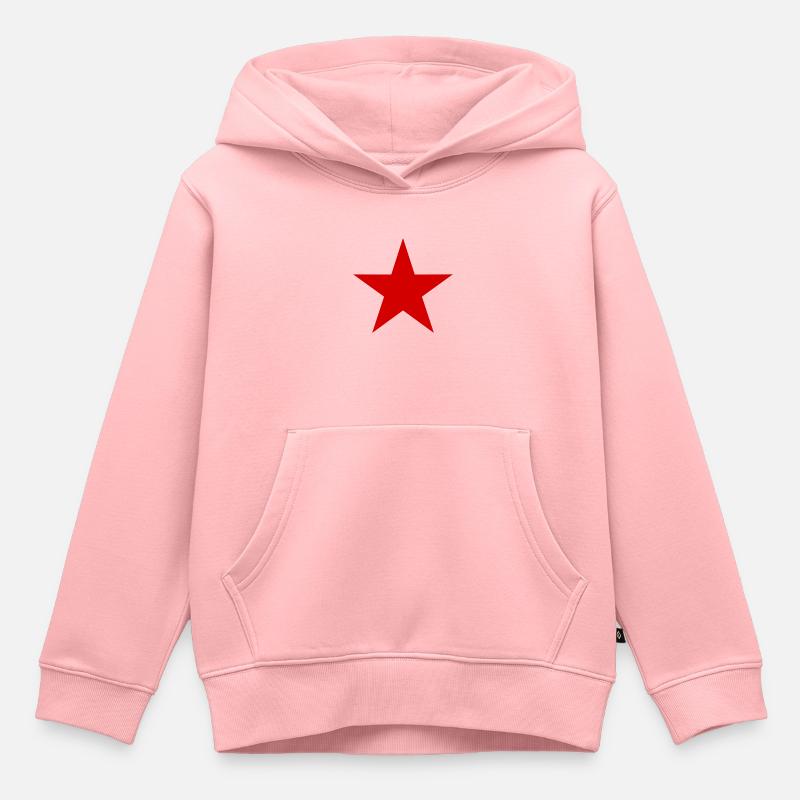 Étoile rouge, étoile rouge - Sweat Premium à capuche enfant bio - rose