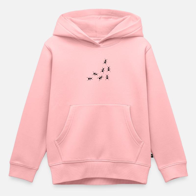 les fourmis - Sweat Premium à capuche enfant bio - rose