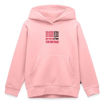 Mon coach est beau - Kinder Premium Organic Hoodie - Rosa - Vorne - AI Model Kid Female (0cm)