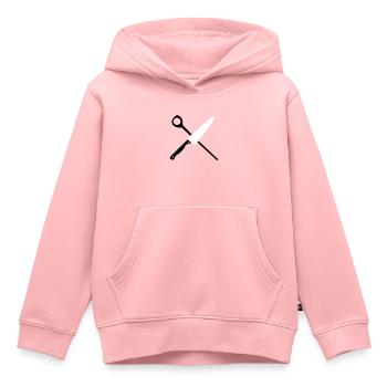 couverts de cuisine - Sweat Premium à capuche enfant bio - rose - Devant - AI Model Kid Female (0cm)