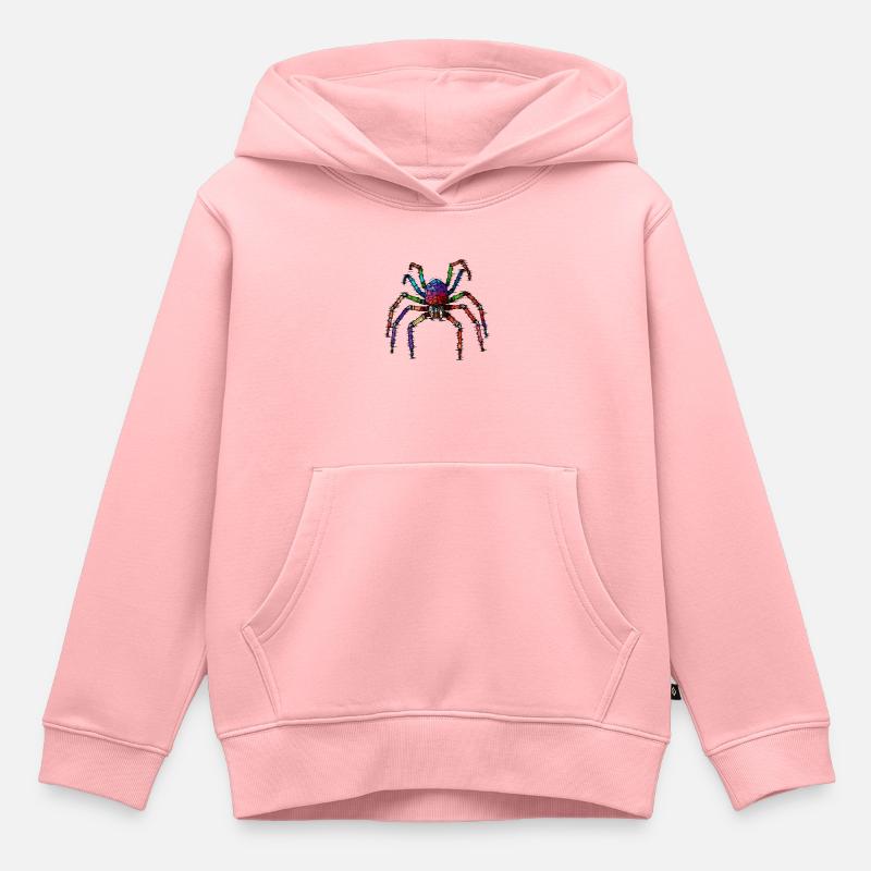 Une araignée comme des arthropodes aux couleurs vives - Sweat Premium à capuche enfant bio - rose
