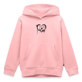Staffordshire au cœur - Sweat Premium à capuche enfant bio - rose - Devant - AI Model Kid Female (0cm)