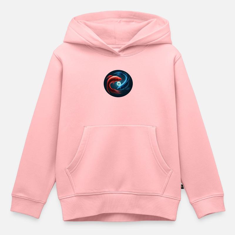 Poisson - Sweat Premium à capuche enfant bio - rose