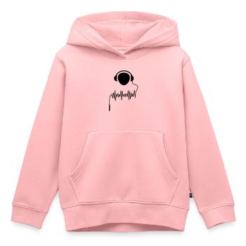 DJ câble Jack fréquence EQ casque - Sweat Premium à capuche enfant bio - rose - Devant - AI Model Kid Female (0cm)