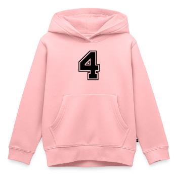 vier - Kinder Premium Organic Hoodie - Rosa - Vorne - AI Model Kid Female (0cm)
