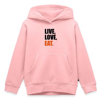 eat - Kids Premium Organic Hoodie - rose - Front - AI Model Kid Female (0cm)