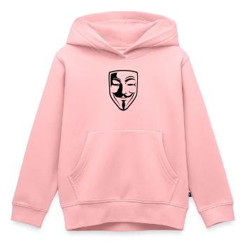 Masque Anonyme Guy Fawks - Sweat Premium à capuche enfant bio - rose - Devant - AI Model Kid Female (0cm)
