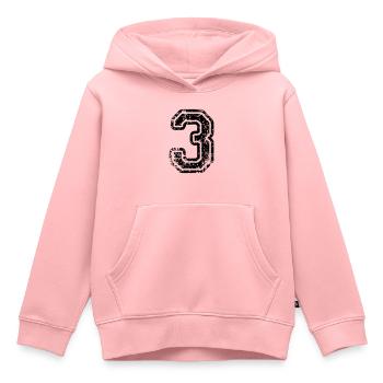 3 - Nummer - Kinder Premium Organic Hoodie - Rosa - Vorne - AI Model Kid Female (0cm)