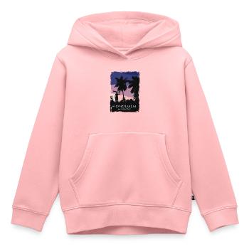 Honolulu - Hawaii - Beach - Surfing - Surfer - Kinder Premium Organic Hoodie - Rosa - Vorne - AI Model Kid Female (0cm)