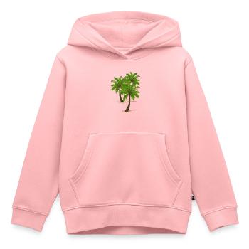 Palmiers - Sweat Premium à capuche enfant bio - rose - Devant - AI Model Kid Female (0cm)