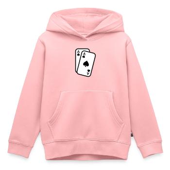 Karten Pik Ass Spielkarten Poker - Kinder Premium Organic Hoodie - Rosa - Vorne - AI Model Kid Female (0cm)