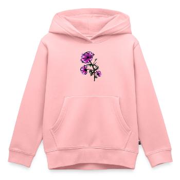 Oktober Geburtsblume Kosmos - Kinder Premium Organic Hoodie - Rosa - Vorne - AI Model Kid Female (0cm)