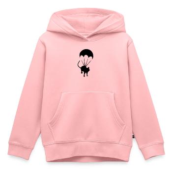 Parachute Maus Street Art Silhouette - Sweat Premium à capuche enfant bio - rose - Devant - AI Model Kid Female (0cm)